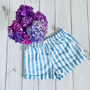NWOT Blue and White Striped Shorts Size Small
